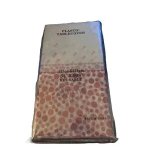 Dot and White Tablecloth 108"x54" for Parties Rectangle Table 4 Rose Gold